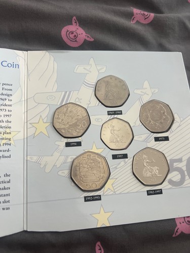 Fifty pence collection coins - pence,