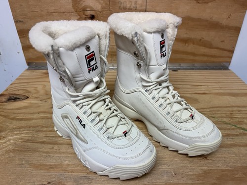 Fila white fur lined lace - white,