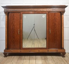 Magnificent Antique Four-Door Mahogany Wardrobe