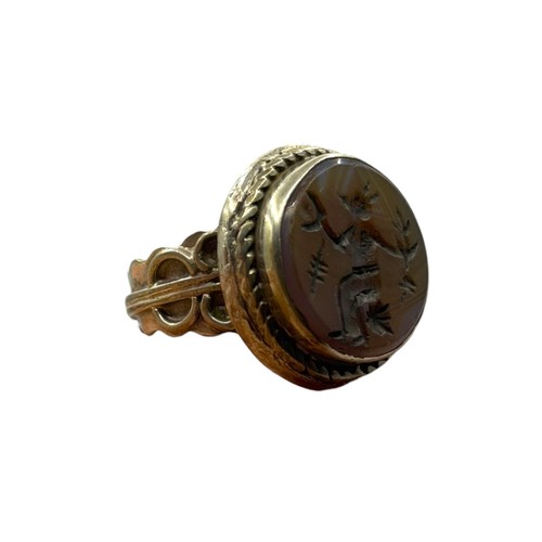 Vintage silver carved intaglio - silver,