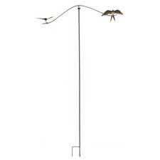 Tall 1.5m Rusty Swallow Metal Garden Stake Spinner Balancer Stake Ornament Decor