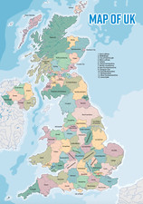 United Kingdom UK Map Northern