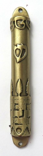 Bronze plated mezuzah - 4",