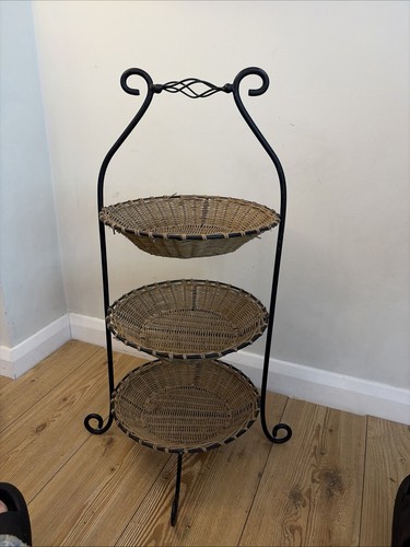 Vintage tier wicker basket - tier,