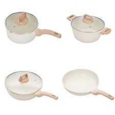 Maifan Stone Non Stick Cookware Set 4PCS Frying Pan Soup Pot Kitchen Cooking