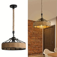 2025 Vintage Ceiling Pendant Lights Industrial Loft Hemp Rope Hanging Retro Lamp