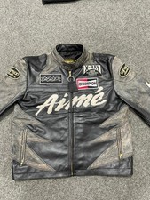 The Aime leon Dore Vanson Distressed Leather Moto Jacket