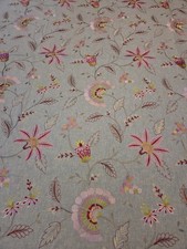 2m Delamere Fabric By Clarke & Clarke Halvyon Cottage Garden Embroidered Cushion
