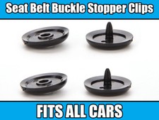 2x Seat Belt Stopper Clip Universal Buckle Button holders Stud Pin Black Plastic