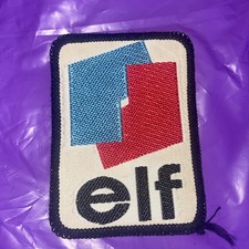 Vintage Sew On Badge ELF motorsports Oil Petrol