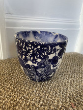 Blue White Floral Pattern Jardiniere Planter Plant Pot