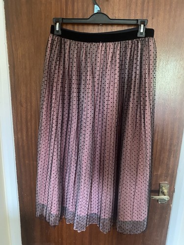 Zara midi skirt pink - zara, pink/black