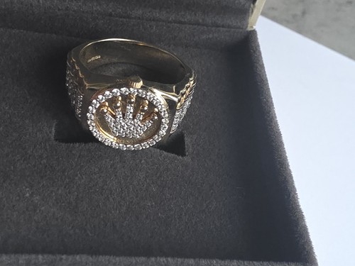 9ct gold watch style ring - 9ct,
