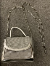 Silver Chrome Handbag Shoulder Bag Chain Strap