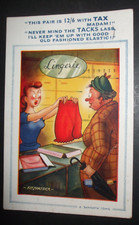 BAMFORTH Comic BIG RED KNICKERS 12/6 WITH TAX NEVER MIND TACKS USE ELASTIC humor