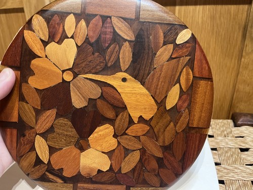 Vintage wooden marquetry - vintage,