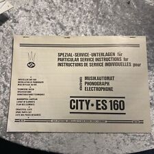 NSM City ES 160 Particular Service Instructions Jukebox 208 708 Layout Elements