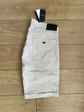 Emporio Armani Chino Shorts EA Mens Beige 36” Waist New BNWT