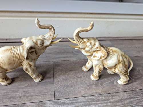 Vintage faux ivory elephant - faux,