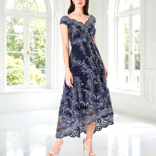 Quiz navy blue - quiz, floral