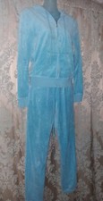 Juicy Couture Cute Velour Tracksuit Jacket Joggers Set Bubblegum Barbie Blue Y2K