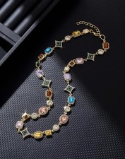 Iced out Gold multicolour GEMS chain /rapper style vibe / great quality /popular