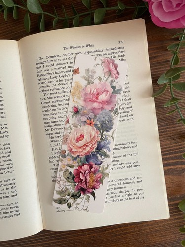 Floral rose bookmark - floral,