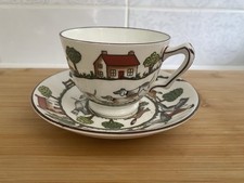 Staffordshire Crown Fine Bone China Tea Cup and  Saucer Hunting Scene