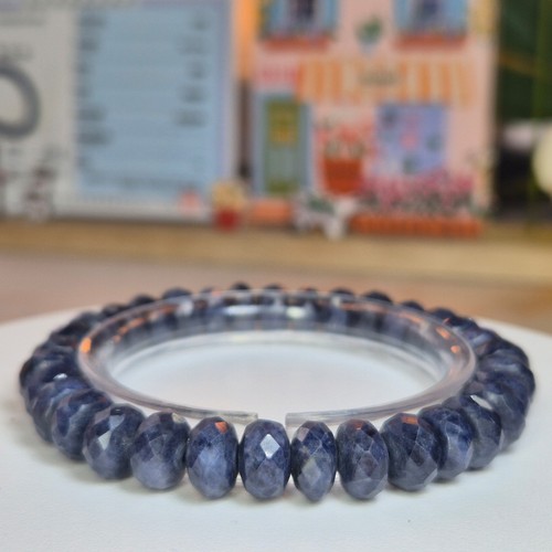 Sapphire faceted bracelet 9mm - faceted,