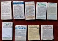 9 Full Sets John Player Cigar Cards Grandee & Tom Thumb All 1980s Bar 1 1990s