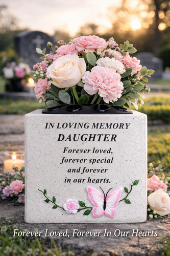 Daughter memorial flower vase - daughter,