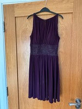Gorgeous purple beaded fit and flare Grecian style dress size 8 by 5PM