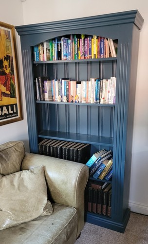 Large solid pine bookcase - pine,