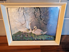 Vernon Ward Framed Swan Print Iridescent Framed 17.5cm x 22.5cm