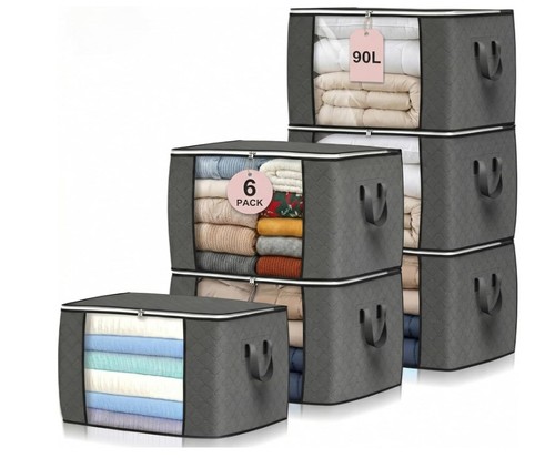 6pcs 90l storage bags - bags, zipped