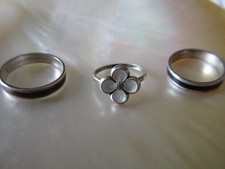 3 X  VINTAGE STERLING SILVER & ENAMEL RINGS DAVID ANDERSEN NORWAY SIGNED