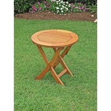 International Caravan Balau Wood 19" Round Folding Patio Table