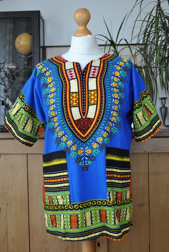 Blue african print tunic - blue,