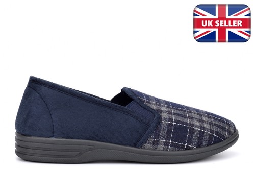 Mens check slippers - mens,
