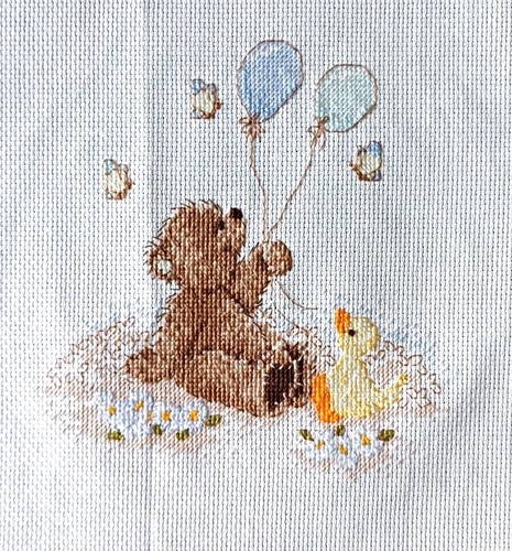 Completed baby cross - baby, stitch
