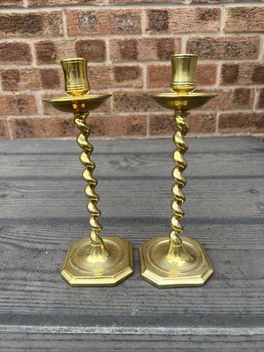 Pair vintage solid brass - pair,