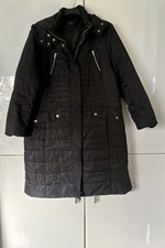M&S Padded Quilted Hooded Coat Size XL 20 - 22 BLACK