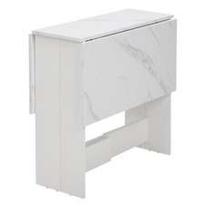 Marble White Drop Leaf Dining