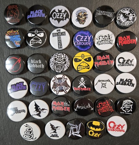 Heavy metal button badges 35 - x,