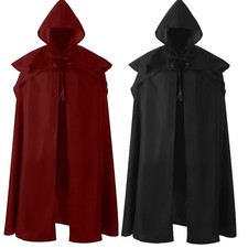 Medieval Gothic Jackets Halloween Hooded Cloak Coat Gothic Long Robes Cosplay UK