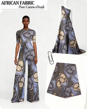 6 yards African wax print 100% cotton for craft and dress making