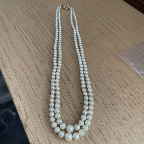 Ladies double strand pearl - strand,