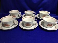**SUPERB** Wedgwood 'Flying Cloud' 6 x Cups & Saucers