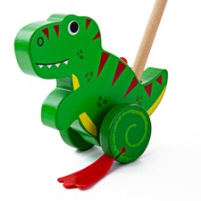 Bigjigs Toys Wooden T-Rex Push