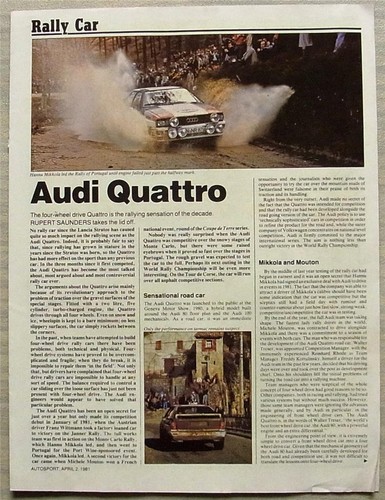 Audi quattro rally - quattro, car